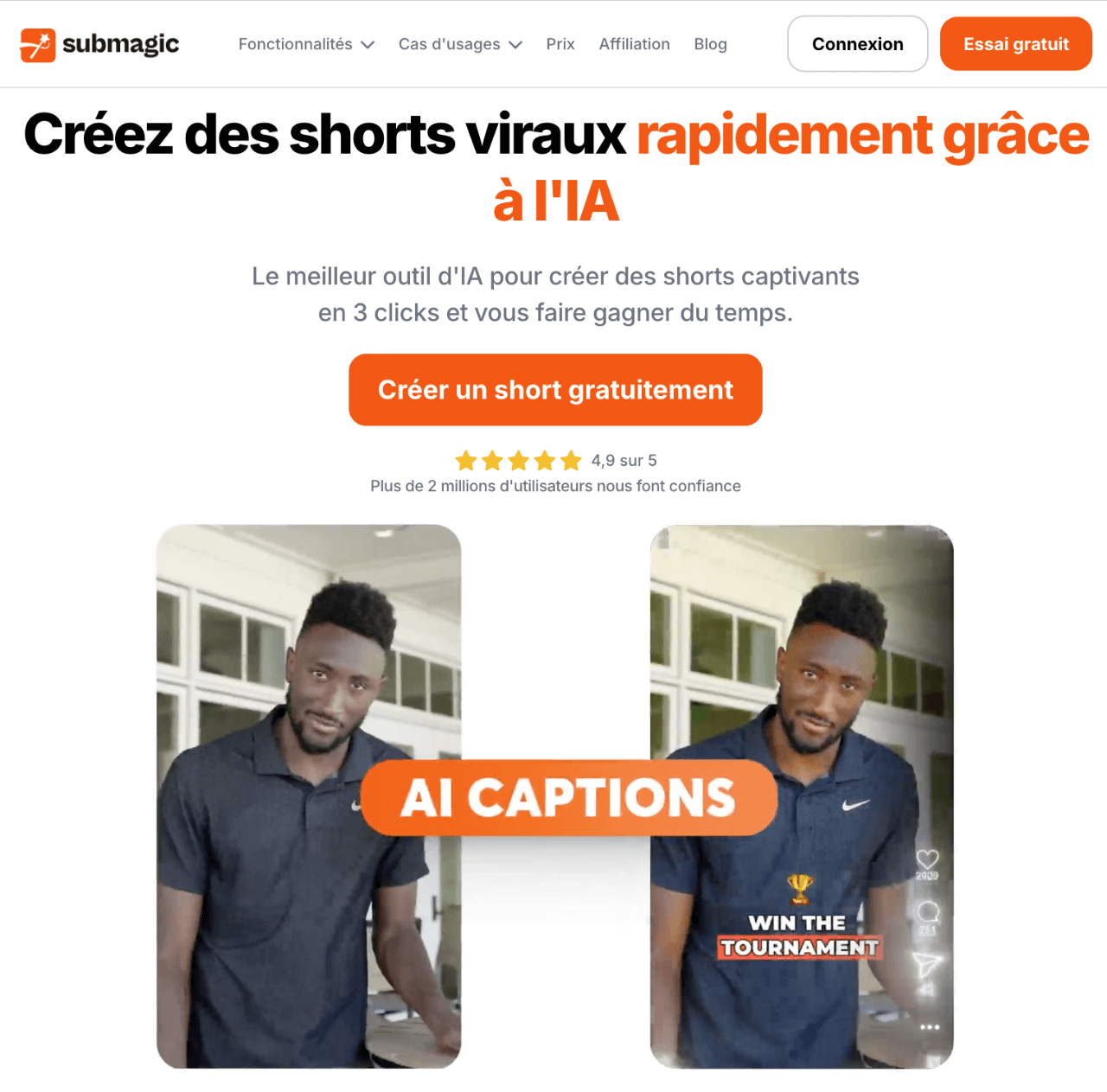 Page d’accueil du site submagic.co